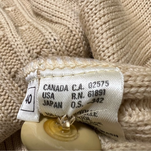 🦄rare Vintage ESCADA Cable Knit Wool Cardigan Sweater - Picture 5 of 12